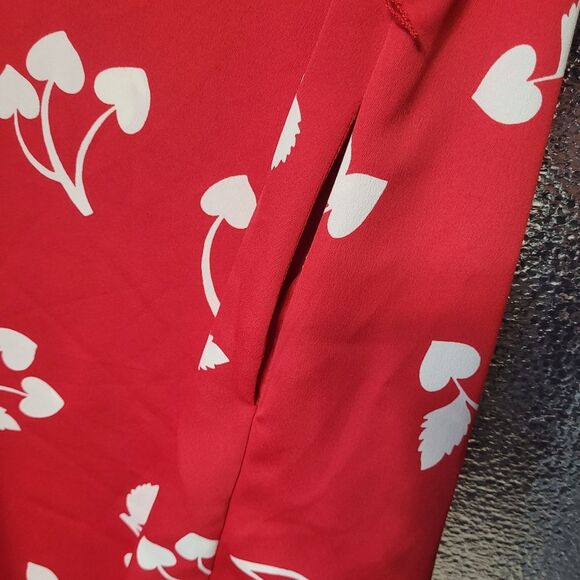 Modcloth Red & White Cherry Heart Sleeveless Dress no belt Womens Small - Picture 8 of 10